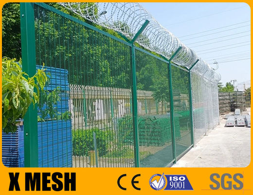 Bột phủ bảo mật cao 358 hàng rào lưới dây với 12,7mm X 76,2mm cho sân bay